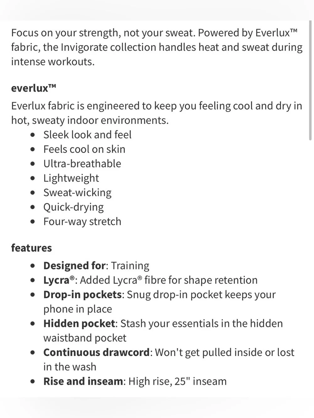 Lululemon Invigorate High-Rise Tight 25